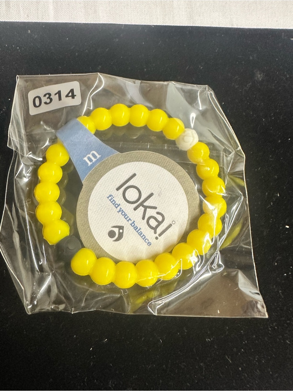 Lokai Kids Yellow Beaded Balance Bracelet with White Icon Bead